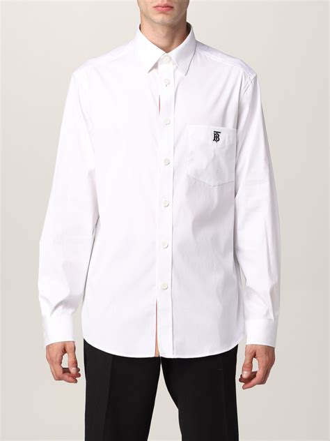 burberry shirt mens white|burberry men's cotton shirt.